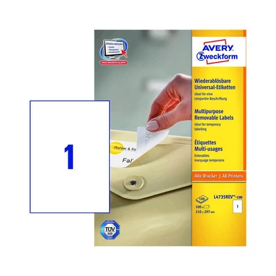 Avery Zweckform öntapadó íves etikett címke L4735REV-100