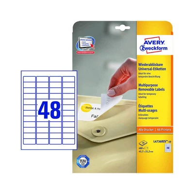 Avery Zweckform öntapadó íves etikett címke L4736REV-10