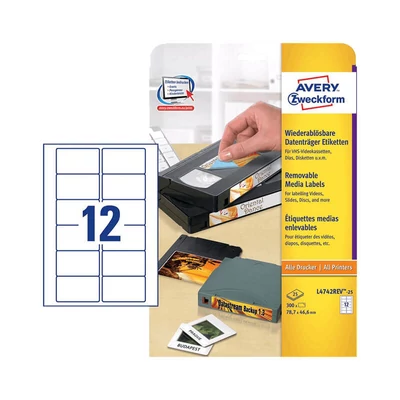 Avery Zweckform öntapadó íves etikett címke L4742REV-25