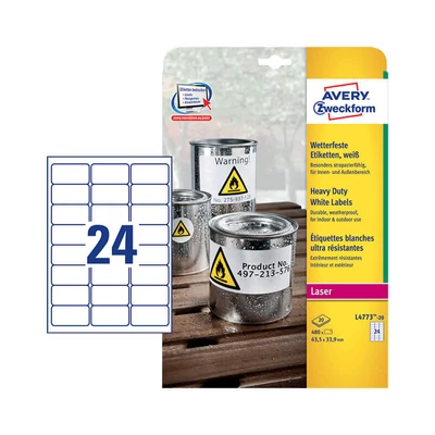 Avery Zweckform öntapadó íves etikett címke L4773-8