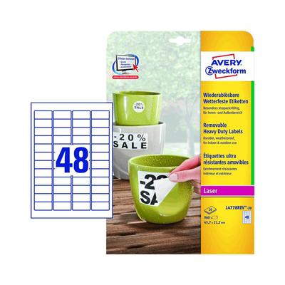 Avery Zweckform öntapadó íves etikett címke L4778REV-20