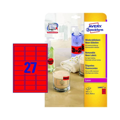 Avery Zweckform öntapadó íves etikett címke L6003-25