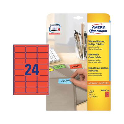 Avery Zweckform öntapadó íves etikett címke L6034-20