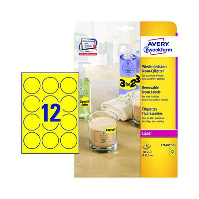 Avery Zweckform öntapadó íves etikett címke L7670Y-25