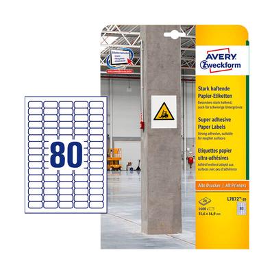 Avery Zweckform öntapadó íves etikett címke L7872-20