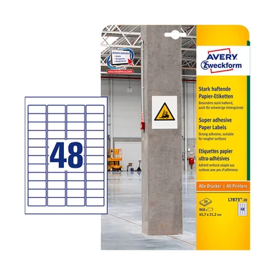 Avery Zweckform öntapadó íves etikett címke L7873-20