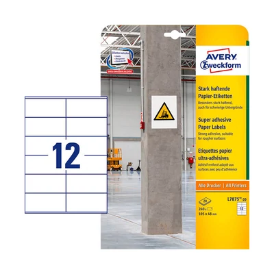 Avery Zweckform öntapadó íves etikett címke L7875-20