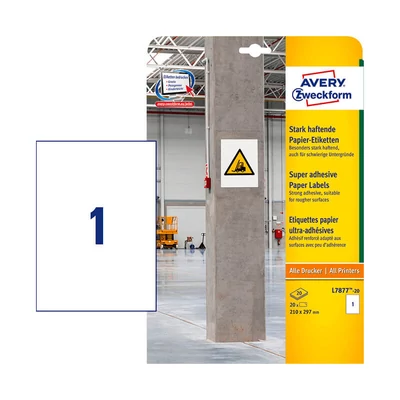 Avery Zweckform öntapadó íves etikett címke L7877-20
