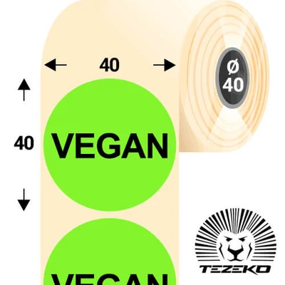 Vegan ételallergén etikett címke, [SKU]