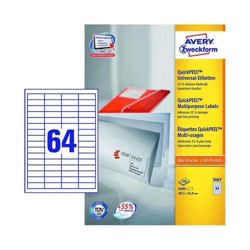 Avery Zweckform öntapadó íves etikett címke 3667