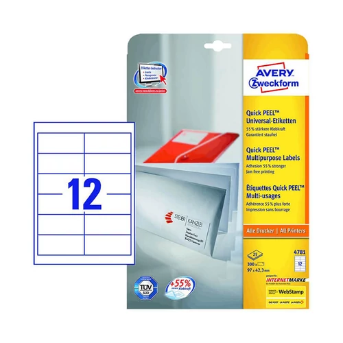 Avery Zweckform öntapadó íves etikett címke 4781