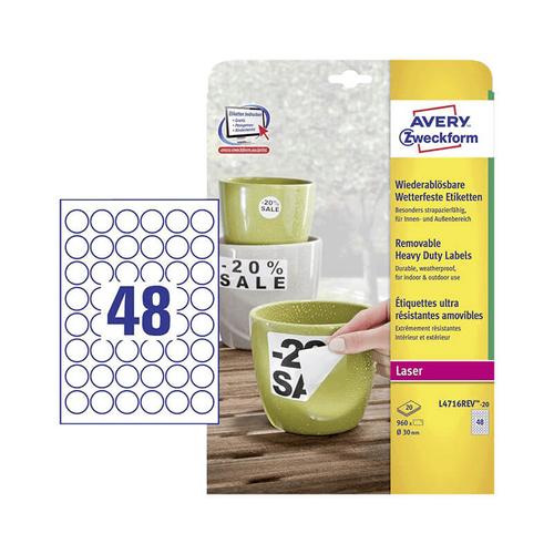 Avery Zweckform öntapadó íves etikett címke L4716REV-20