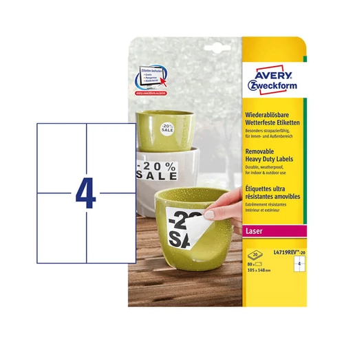 Avery Zweckform öntapadó íves etikett címke L4719REV-20