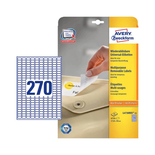 Avery Zweckform öntapadó íves etikett címke L4730REV-25