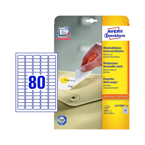 Avery Zweckform öntapadó íves etikett címke L4732REV-25
