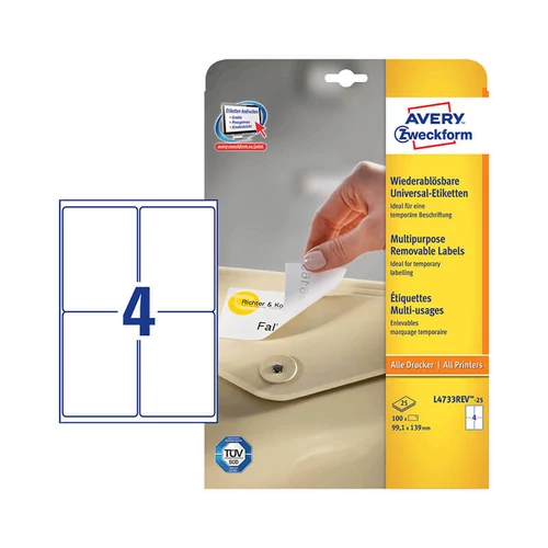 Avery Zweckform öntapadó íves etikett címke L4733REV-25