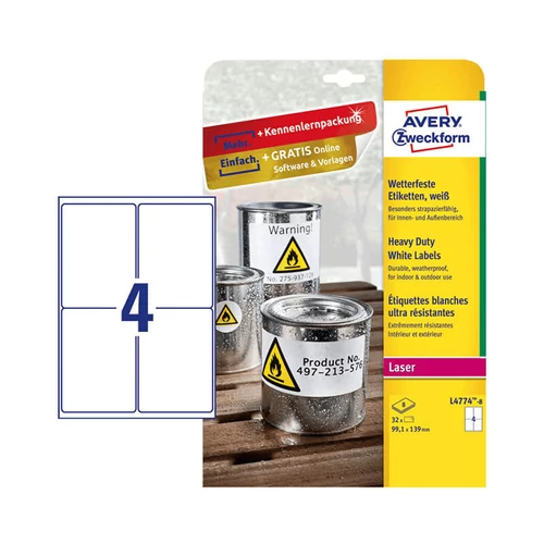 Avery Zweckform öntapadó íves etikett címke L4774-8