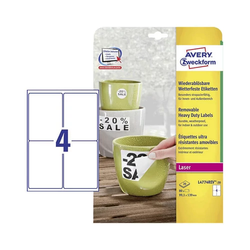 Avery Zweckform öntapadó íves etikett címke L4774REV-20