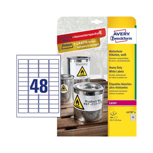 Avery Zweckform öntapadó íves etikett címke L4778-8