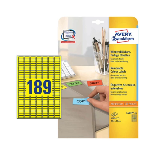 Avery Zweckform öntapadó íves etikett címke L6037-20