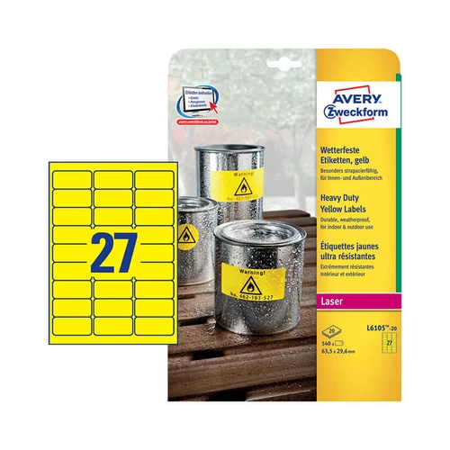 Avery Zweckform öntapadó íves etikett címke L6105-20