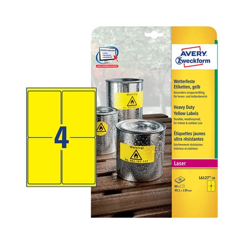 Avery Zweckform öntapadó íves etikett címke L6127-20