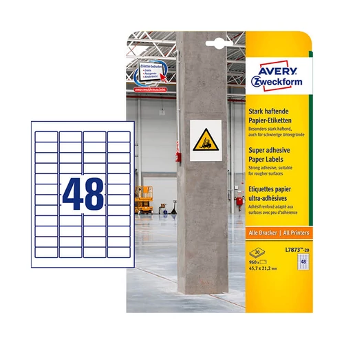 Avery Zweckform öntapadó íves etikett címke L7873-20