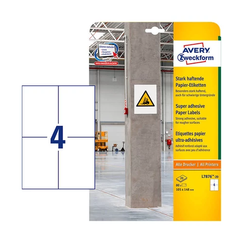 Avery Zweckform öntapadó íves etikett címke L7876-20