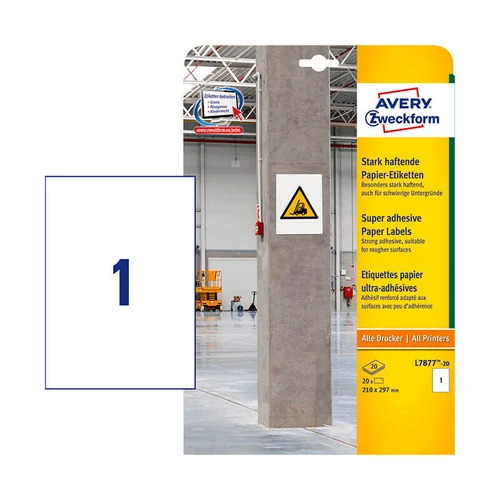 Avery Zweckform öntapadó íves etikett címke L7877-20