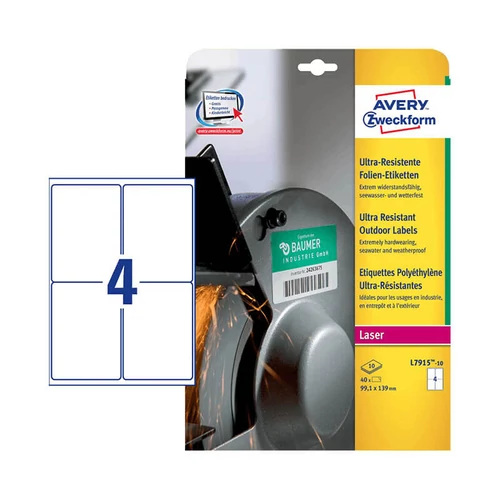 Avery Zweckform öntapadó íves etikett címke L7915-10