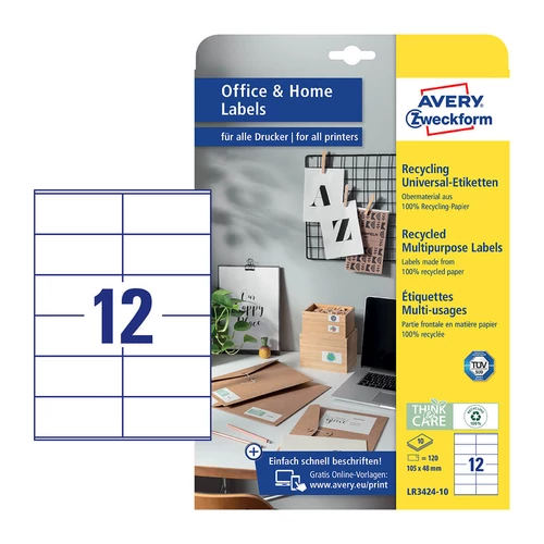 Avery Zweckform LR3424-10 íves etikett címke