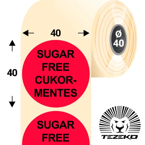 Cukormentes ételallergén etikett címke, [SKU]